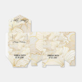 Elegant modern Gold White Floral Line Collectie Bedankdoosjes (Uitgevouwen)