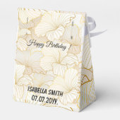 Elegant modern Gold White Floral Line Collectie Bedankdoosjes (Achterkant)