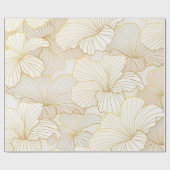 Elegant modern Gold White Floral Line Collectie Cadeaupapier (Vlak)