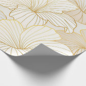 Elegant modern Gold White Floral Line Collectie Cadeaupapier (Hoek)