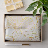 Elegant modern Gold White Floral Line Collectie Tissuepapier (Geschenk)