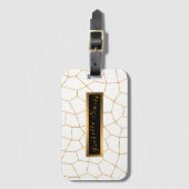 Elegant modern Gold White Glas in lood Collectie Bagagelabel (Voorkant (verticaal))