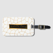 Elegant modern Gold White Glas in lood Collectie Bagagelabel (Voorkant (horizontaal))