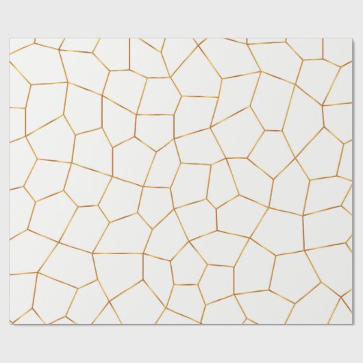 Elegant modern Gold White Glas in lood Collectie Cadeaupapier (Vlak)