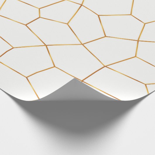 Elegant modern Gold White Glas in lood Collectie Cadeaupapier (Hoek)