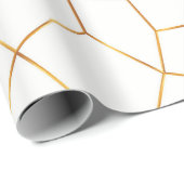 Elegant modern Gold White Glas in lood Collectie Cadeaupapier (Rol Hoek)