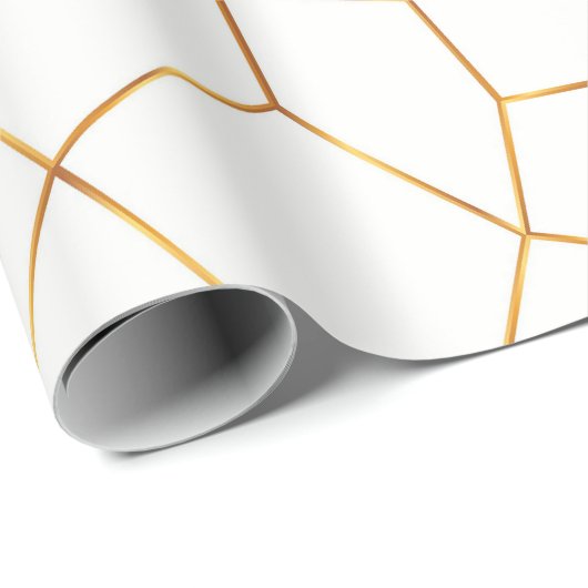 Elegant modern Gold White Glas in lood Collectie Cadeaupapier (Rol Hoek)