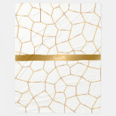 Elegant modern Gold White Glas in lood Collectie Fleece Deken (Voorkant)