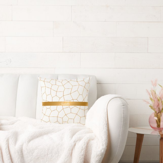 Elegant modern Gold White Glas in lood Collectie Kussen (Bank)