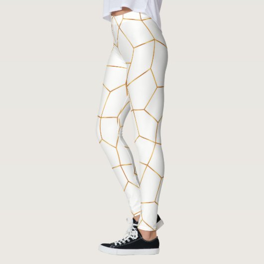 Elegant modern Gold White Glas in lood Collectie Leggings (Links)