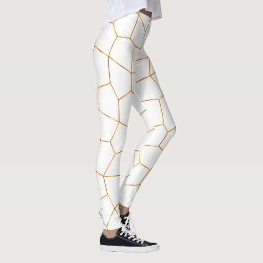 Elegant modern Gold White Glas in lood Collectie Leggings (Rechts)