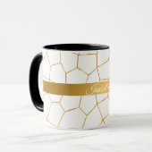 Elegant modern Gold White Glas in lood Collectie Mok (Voorkant links)
