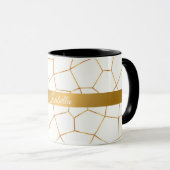 Elegant modern Gold White Glas in lood Collectie Mok (Voorkant rechts)