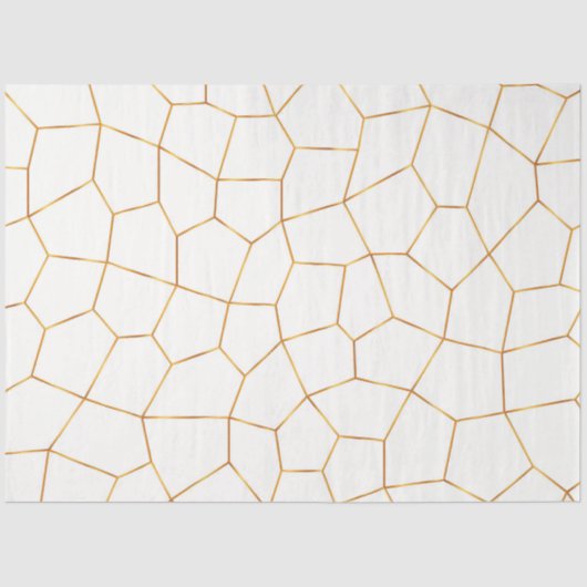 Elegant modern Gold White Glas in lood Collectie Tissuepapier (Voorkant)