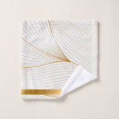 Elegant modern Gold White Leaves Line Collectie Bad Handdoek (Wasdoekje)