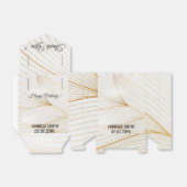 Elegant modern Gold White Leaves Line Collectie Bedankdoosjes (Uitgevouwen)