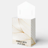 Elegant modern Gold White Leaves Line Collectie Bedankdoosjes (Geopend)
