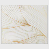 Elegant modern Gold White Leaves Line Collectie Cadeaupapier (Vlak)