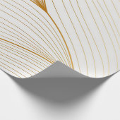 Elegant modern Gold White Leaves Line Collectie Cadeaupapier (Hoek)