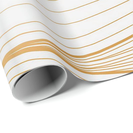 Elegant modern Gold White Leaves Line Collectie Cadeaupapier (Rol Hoek)