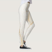 Elegant modern Gold White Leaves Line Collectie Leggings (Rechts)