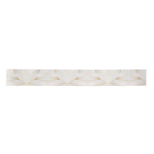 Elegant modern Gold White Leaves Line Collectie Satijnen Lint (Voorkant)