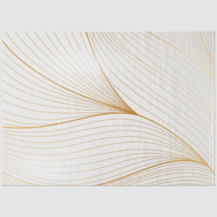 Elegant modern Gold White Leaves Line Collectie Tissuepapier