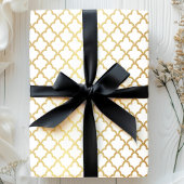 Elegant Modern Gold White Moroccan Trellis Cadeaupapier