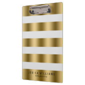 Elegant modern Gold & White Stripes patroon Klembord (Links)