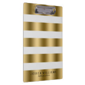 Elegant modern Gold & White Stripes patroon Klembord (Rechts)