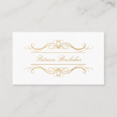 Elegant Modern Gold & White Swirl Script Name Plaatskaartje (Voorkant)