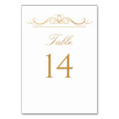 Elegant Modern Gold & White Swirl Script Wedding Kaart (Achterkant)