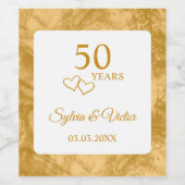 Elegant Modern Golden 50ste Jubileum Wijn Etiket (Enkel label)