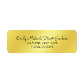 Elegant Modern Golden Contemporary Calligraphy  Etiket (Voorkant)