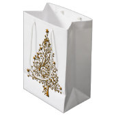 Elegant Modern Golden Kerstboom Medium Cadeauzakje (Voorkant Gekanteld)