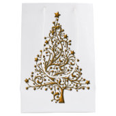 Elegant Modern Golden Kerstboom Medium Cadeauzakje (Achterkant)