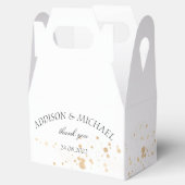 Elegant Modern  goldene Punkte Hochzeit Bedankdoosjes (Geopend)