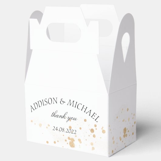 Elegant Modern goldene Punkte Hochzeit Bedankdoosjes (Geopend)