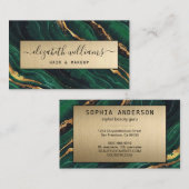 Elegant Modern GoldGlitter Navy Green Agate Golden Visitekaartje (Voorkant / Achterkant)