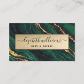 Elegant Modern GoldGlitter Navy Green Agate Golden Visitekaartje (Voorkant)