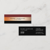 Elegant modern GoldStripe Black Mini Visitekaartje (Voorkant / Achterkant)