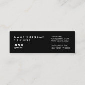 Elegant modern GoldStripe Black Mini Visitekaartje (Achterkant)