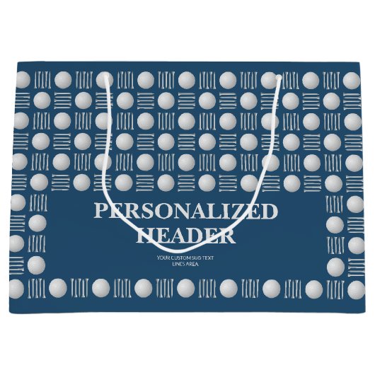 Elegant Modern Golfbal & T-shirt Royal Blue Groot Cadeauzakje (Voorkant)