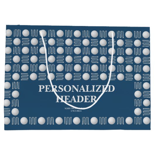 Elegant Modern Golfbal & T-shirt Royal Blue Groot Cadeauzakje (Achterkant)