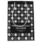 Elegant Modern Golfbal & T-shirt Zwart Noir Medium Cadeauzakje (Voorkant)