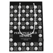 Elegant Modern Golfbal & T-shirt Zwart Noir Medium Cadeauzakje (Achterkant)