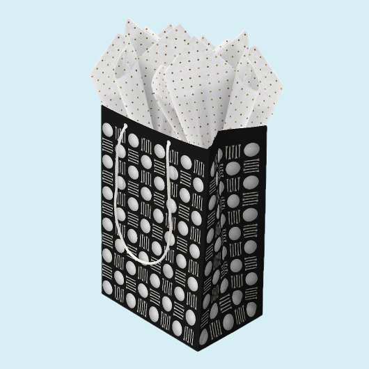 Elegant Modern Golfbal & T-shirt Zwart Noir Medium Cadeauzakje