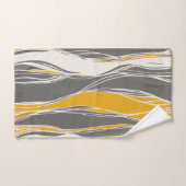Elegant, modern, golven, lijnen, lichtgrijs, geel bad handdoek (Handdoek)