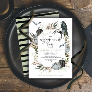 Elegant Modern Gothic Engagement Party Kaart