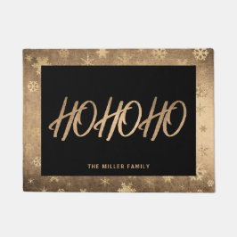 Elegant modern goud & Black Ho Ho Ho Kerstmis Deurmat